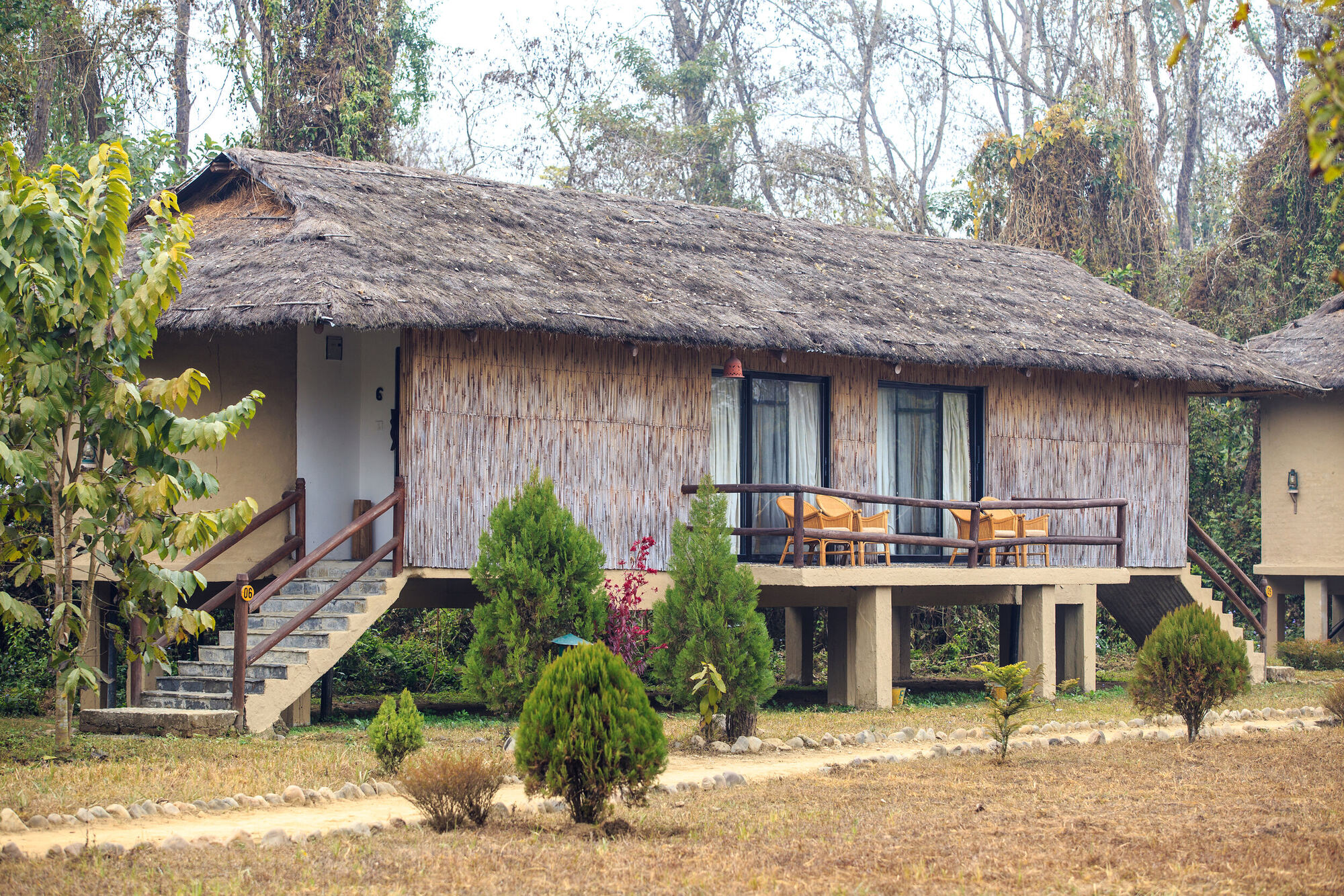 An adjoining villa balcony