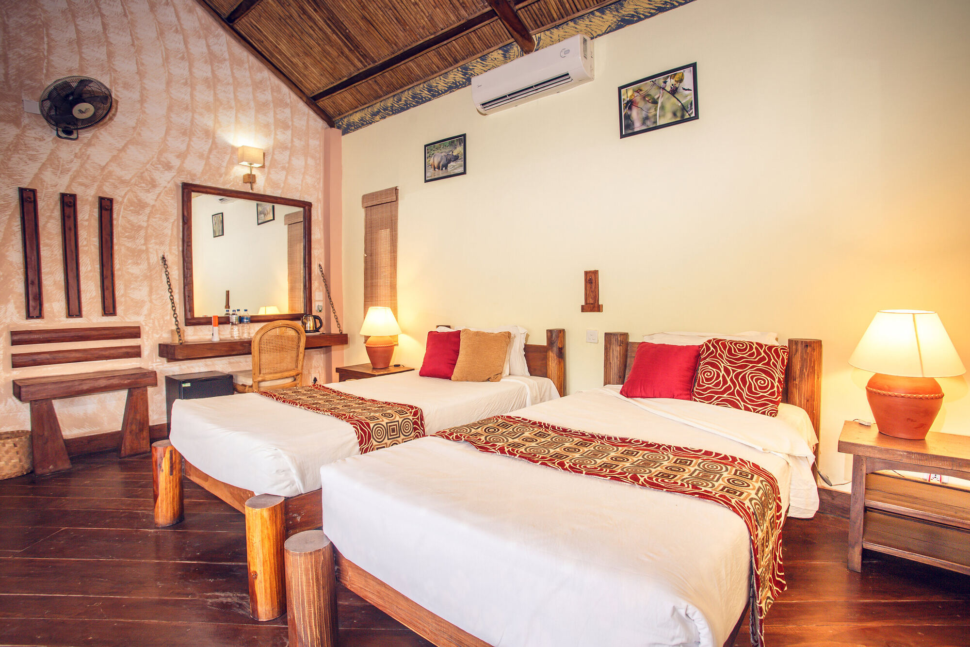 Inside a deluxe villa room